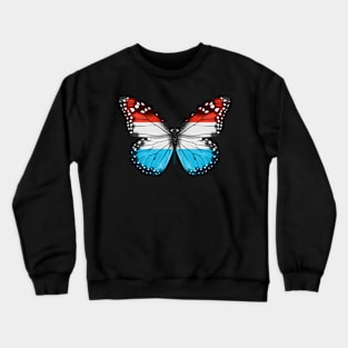 Luxembourgish Flag  Butterfly - Gift for Luxembourgish From Luxembourg Crewneck Sweatshirt